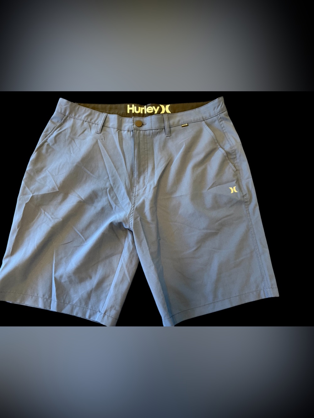 Hurley Navy Blue Men's Shorts with Branded Waist Tag